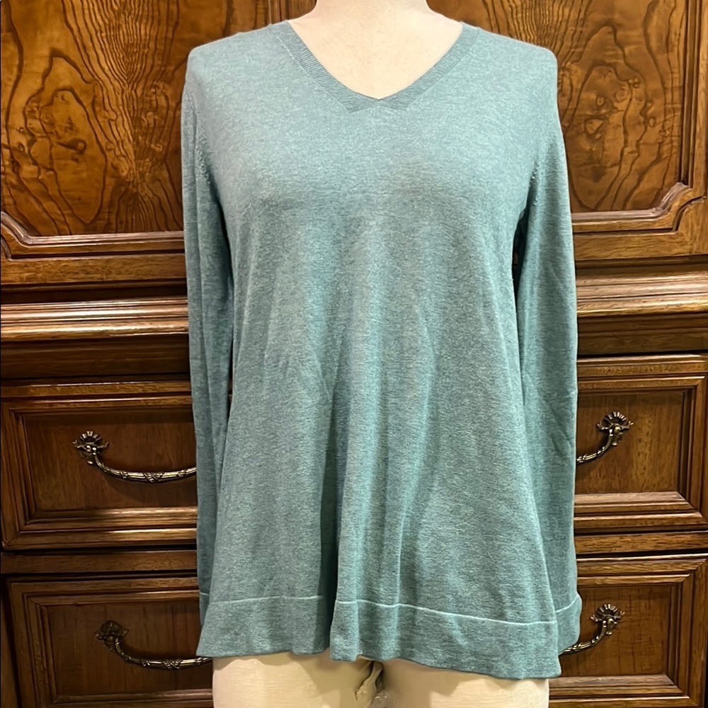 J. Jill Green V-Neck Relaxed Sweater